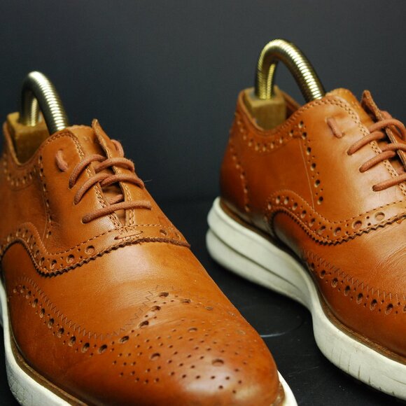 Cole Haan Brown Leather Wingtip Oxfords Lace Up main image 9